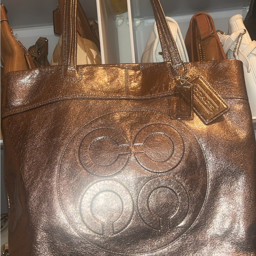 Coach Julia Perry metallic tote bag
